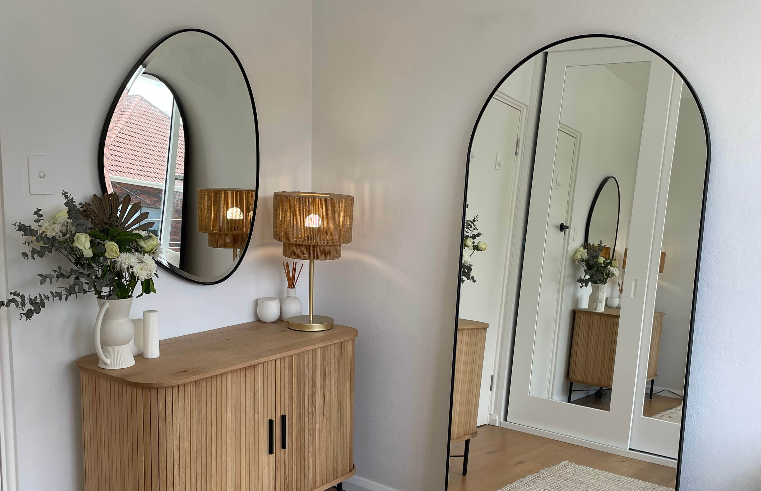 In Holly & Jimmy: Guest Bedroom Revamp, Holly speaks to us about how she’s transformed her guest bedroom space with a few key furniture pieces and stunning homewares, including our Ipanema Sideboard, Pebble & Bjorn Mirrors and Marram Lamps. 