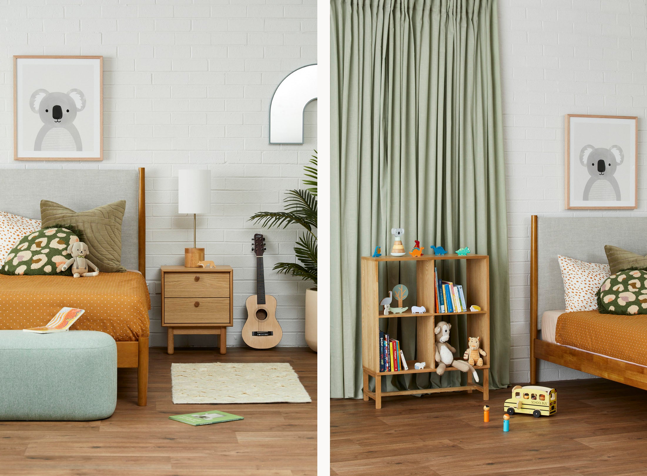 A cool and calm kids bedroom, shop the look online and instore!