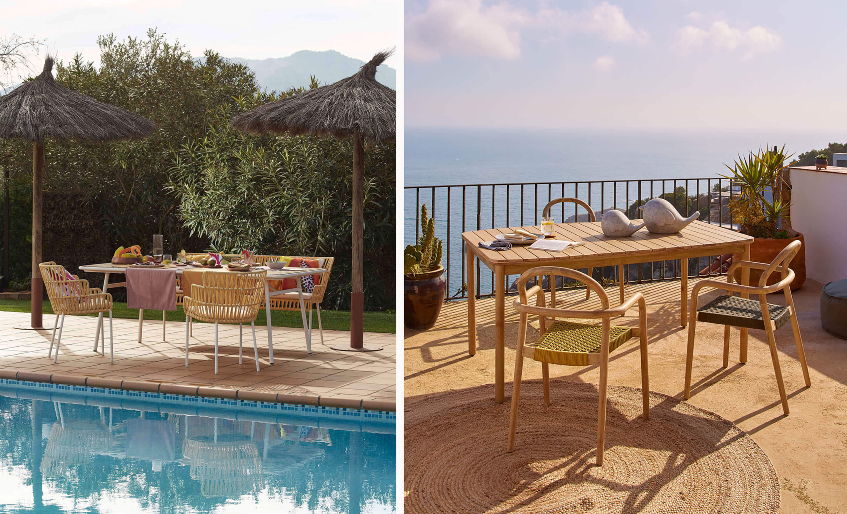 Enjoy your alfresco spaces and soak in the sun in style with the new and inviting selection of outdoor furniture by Laforma, including outdoor seating, tables, dining chairs, and lounge chairs.