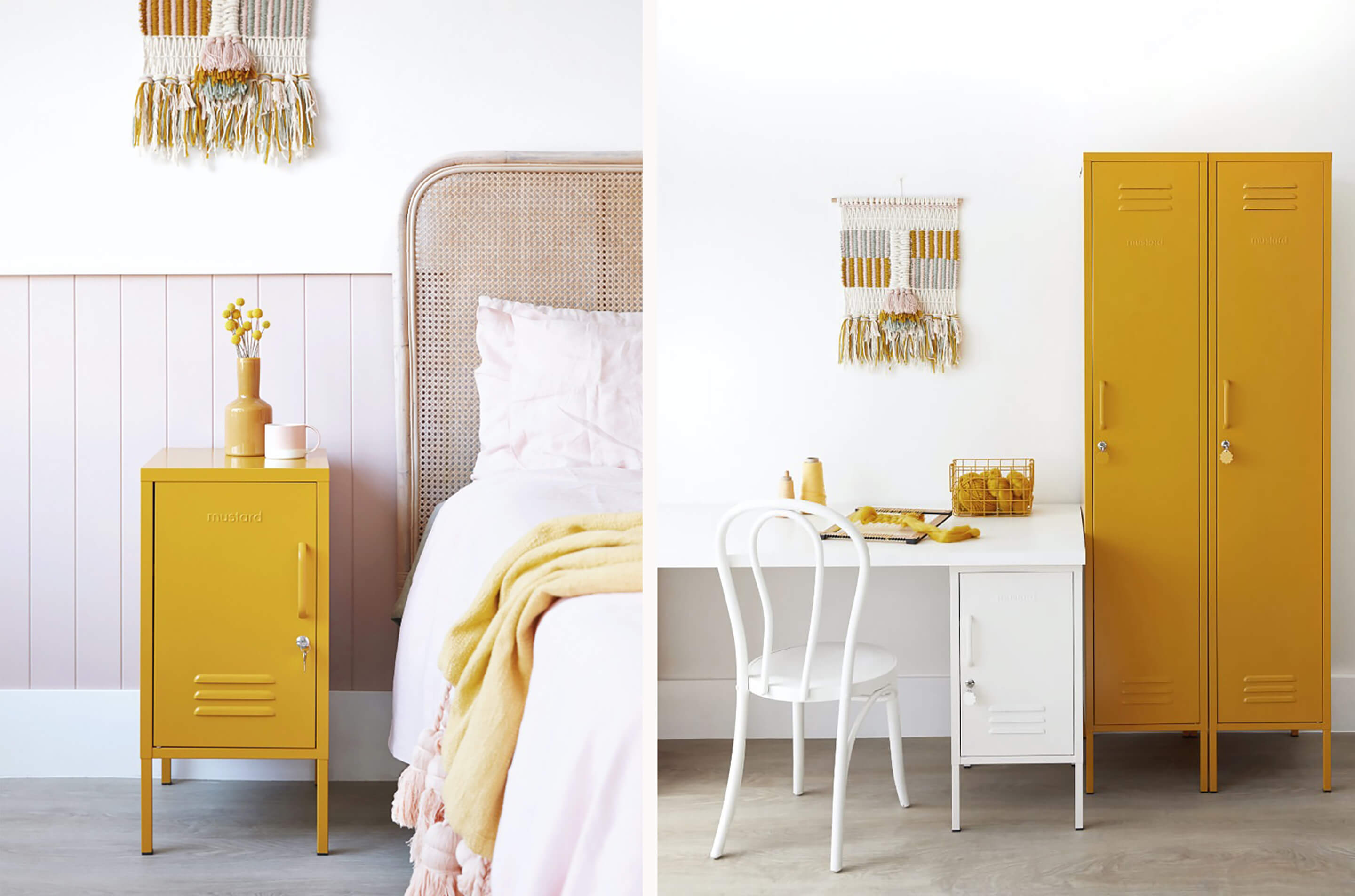 Mustard Made lockers now available to shop online at Life Interiors - great for stylish storage in your home office, living areas, or bedrooms!