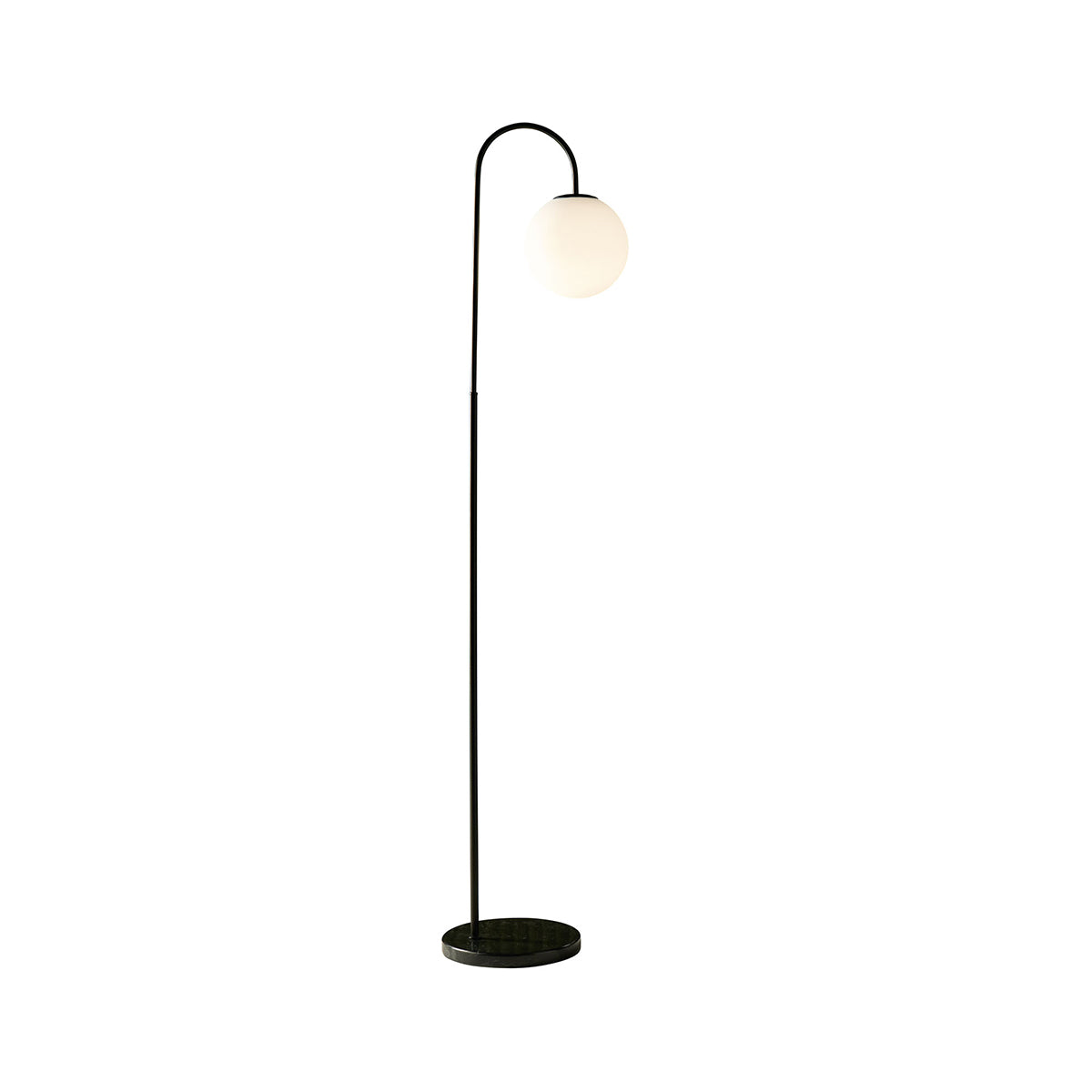 black globe floor lamp