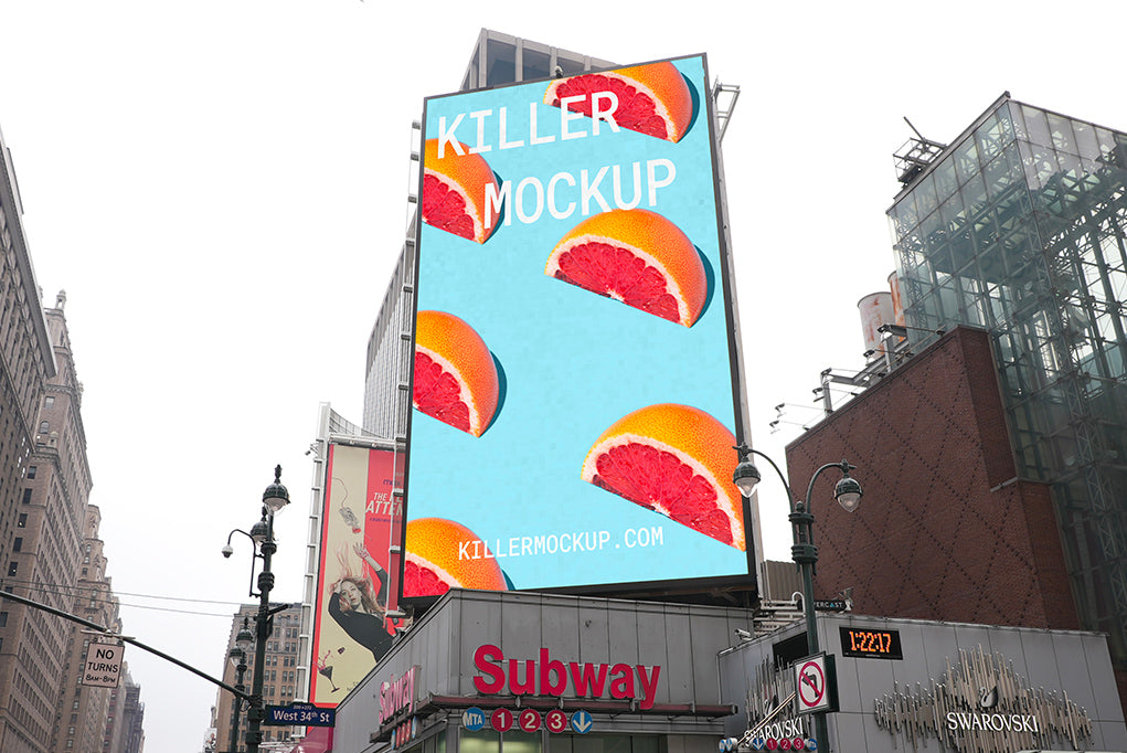 Download New York Billboard Mockup #2 - Vertical - Killer Mockup