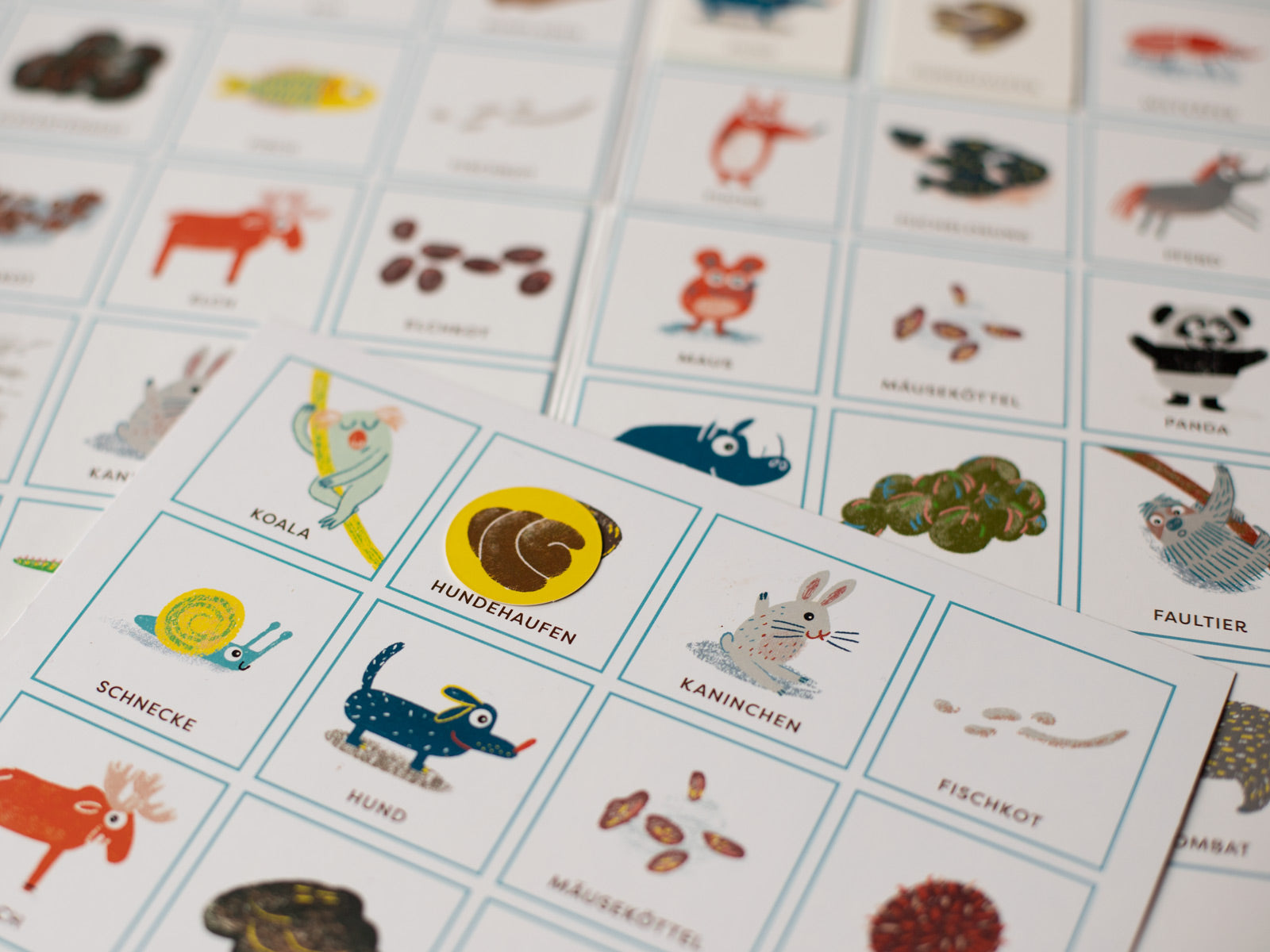 Kleine Prints Die besten Familienspiele Tierkacke Bingo