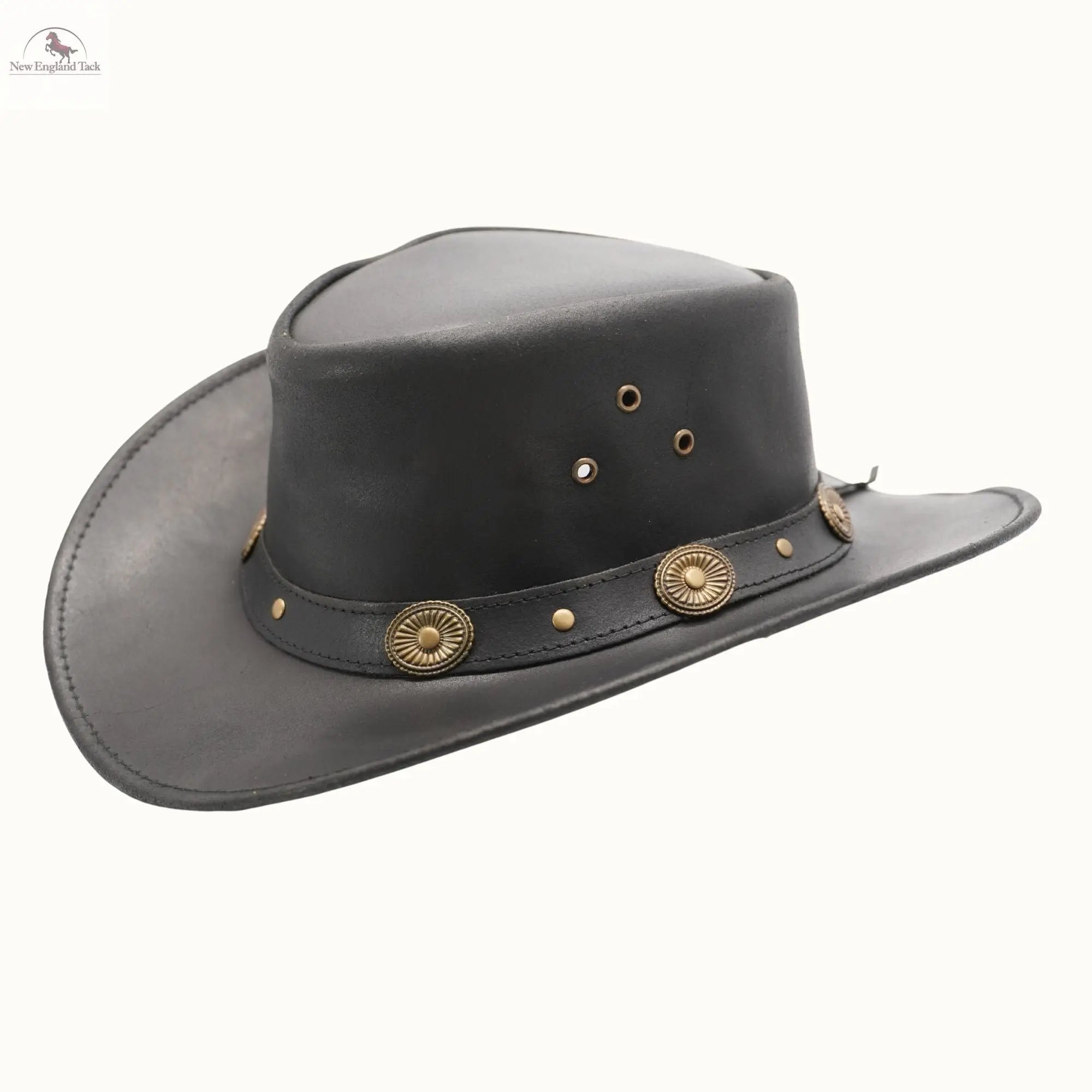 Shop Genuine Leather Cowboy Hats for Men Black / S