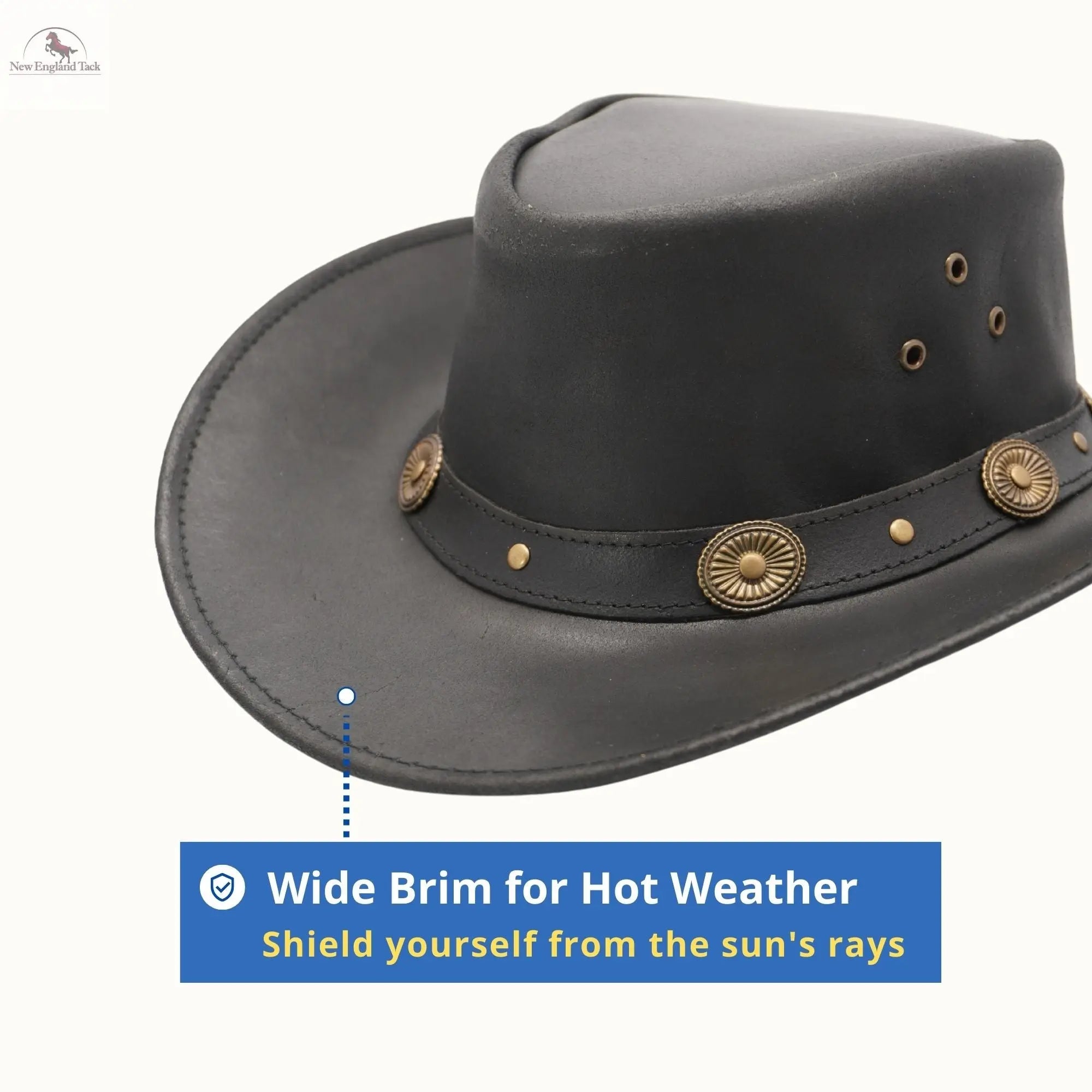 Shop Genuine Leather Cowboy Hats for Men Black / S