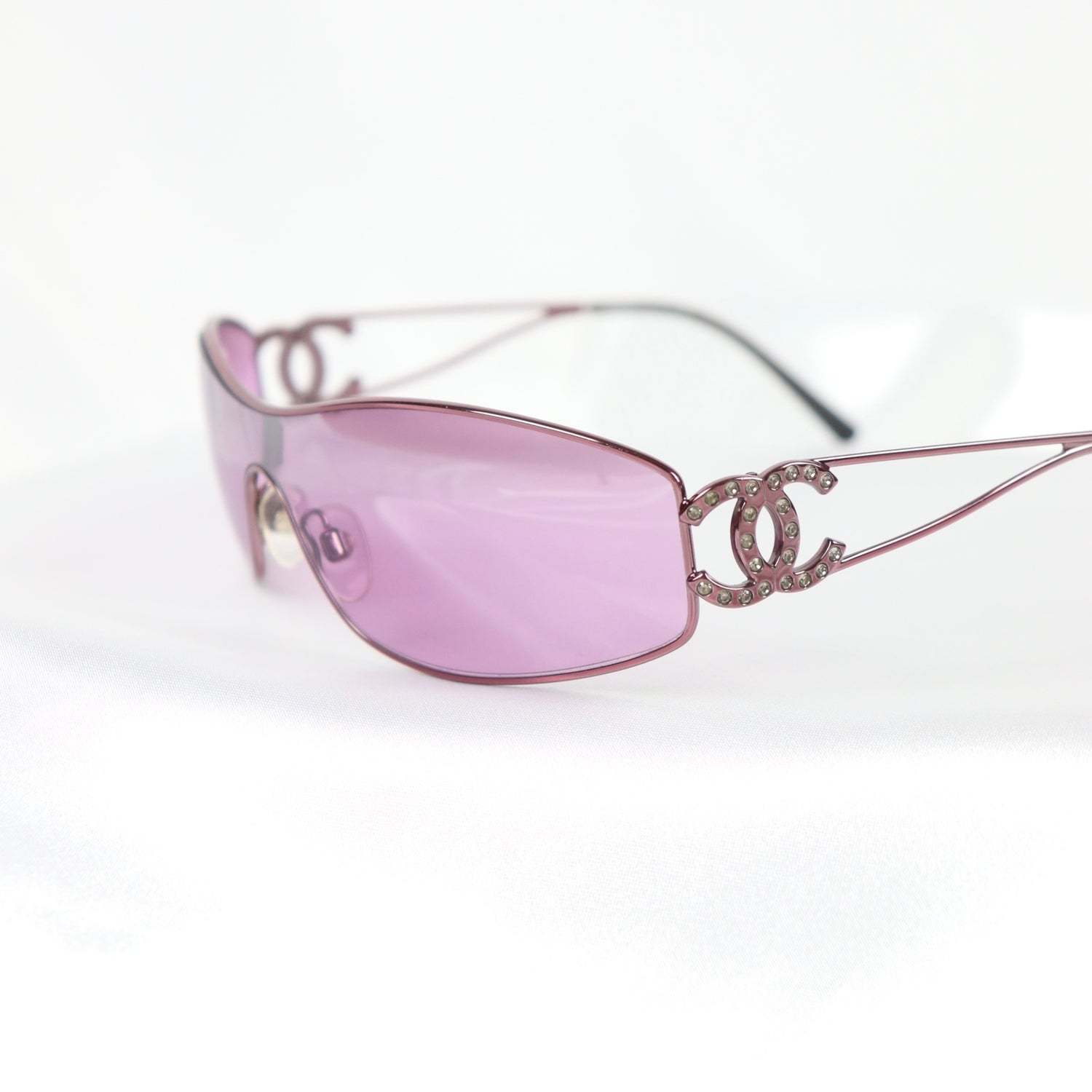 Pink Diamanté Shield Sunglasses – Retro Angels