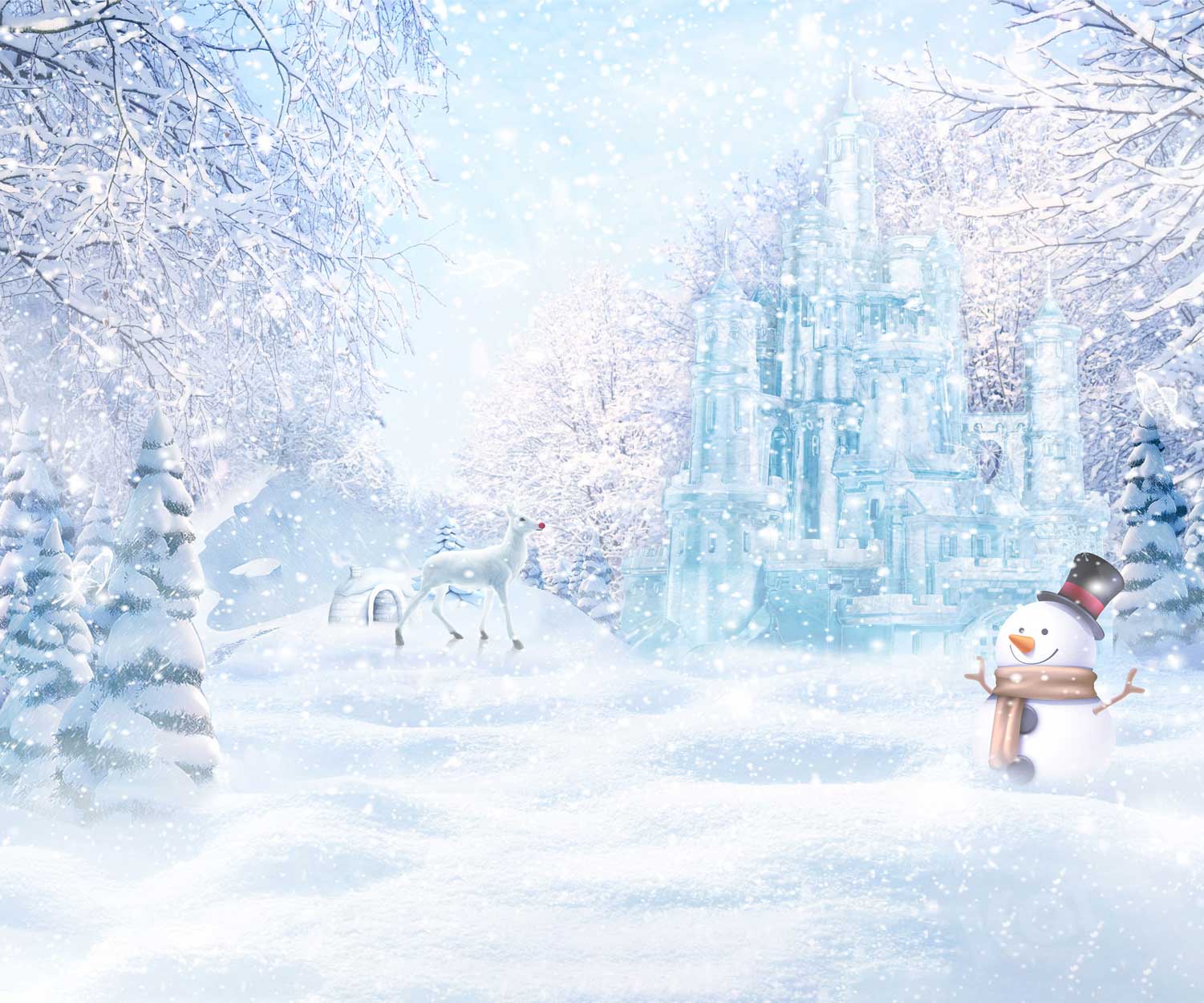 Kate Navidad invierno nieve castillo Telón de fondo para fotografía –  Katebackdrop ES
