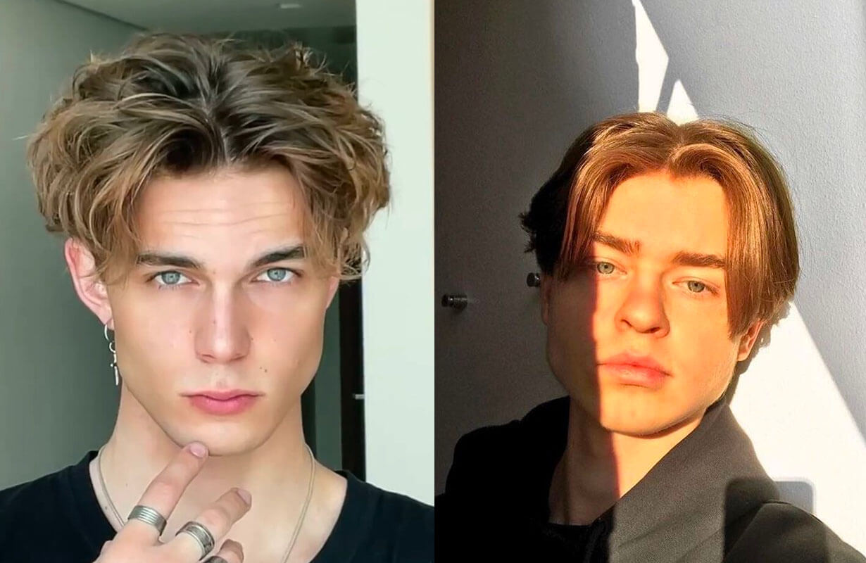 middle part homme raie au milieu coupe de cheveux