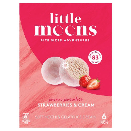 Little Moons Soft Mochi Ice Cream Strawberries & Cream 192g - YEPSS - 叶哺便利中超 - 英国最大亚洲华人网上超市