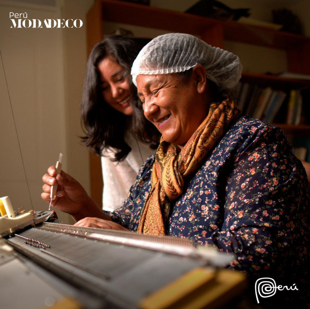 Peruvian Artisan woman making handwoven textiles.