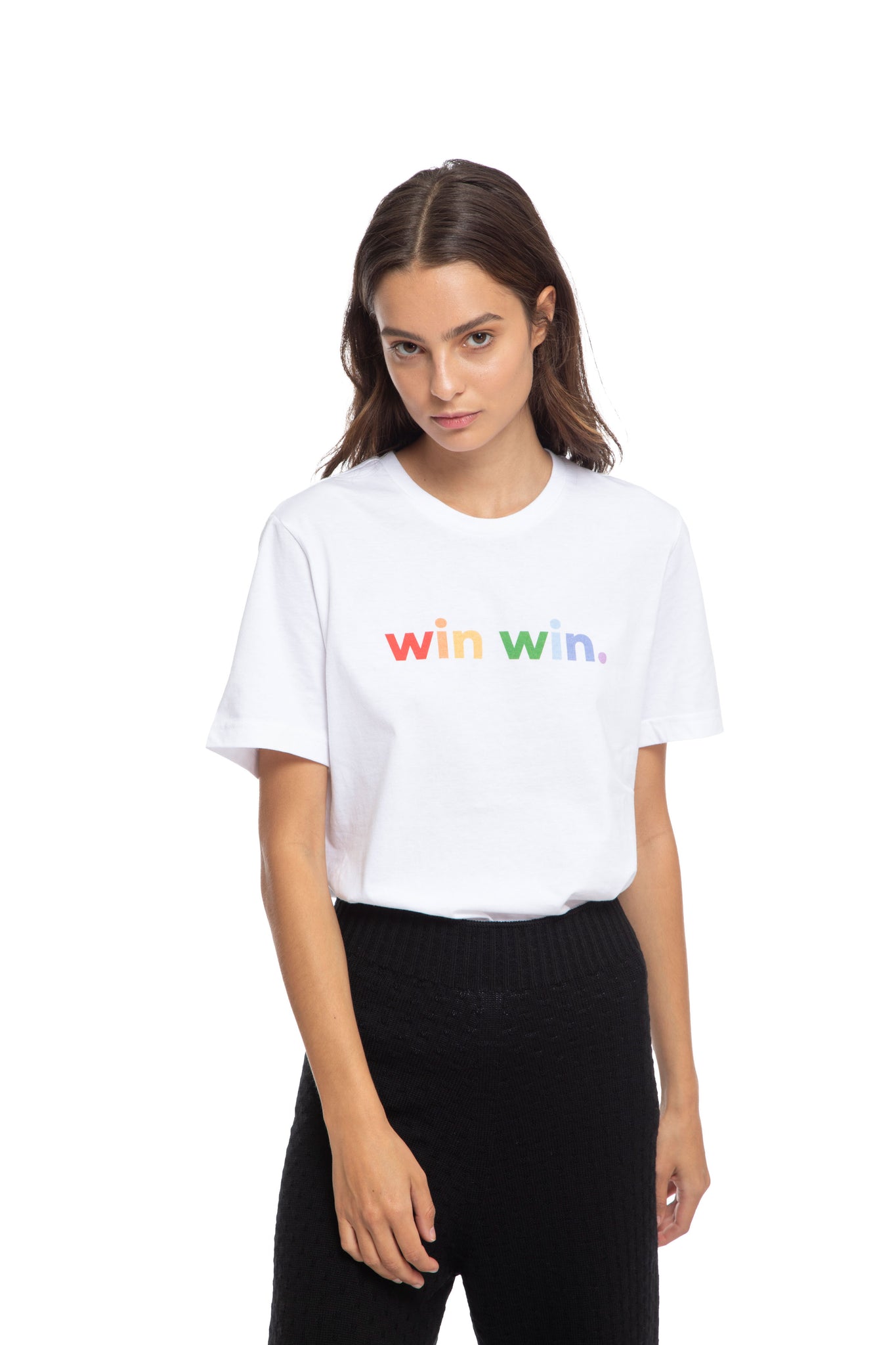 NINObrand Win Win Organic cotton t-shirt with crew neck in white