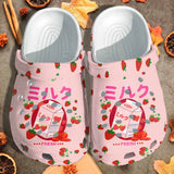 Japanese Pastel Custom Shoes - Kawaii Strawberry Milk Shake Outdoor Shoes Birthday Gift Girl Daughter Friend