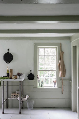 Drop Cloth from Farrow and Ball used in kitchen interior 