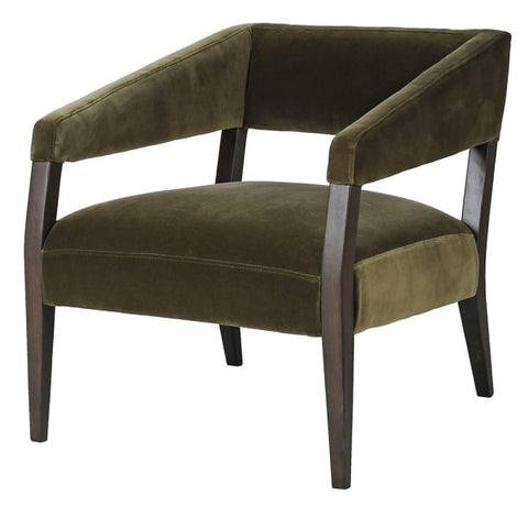 olive velvet accent art deco chair