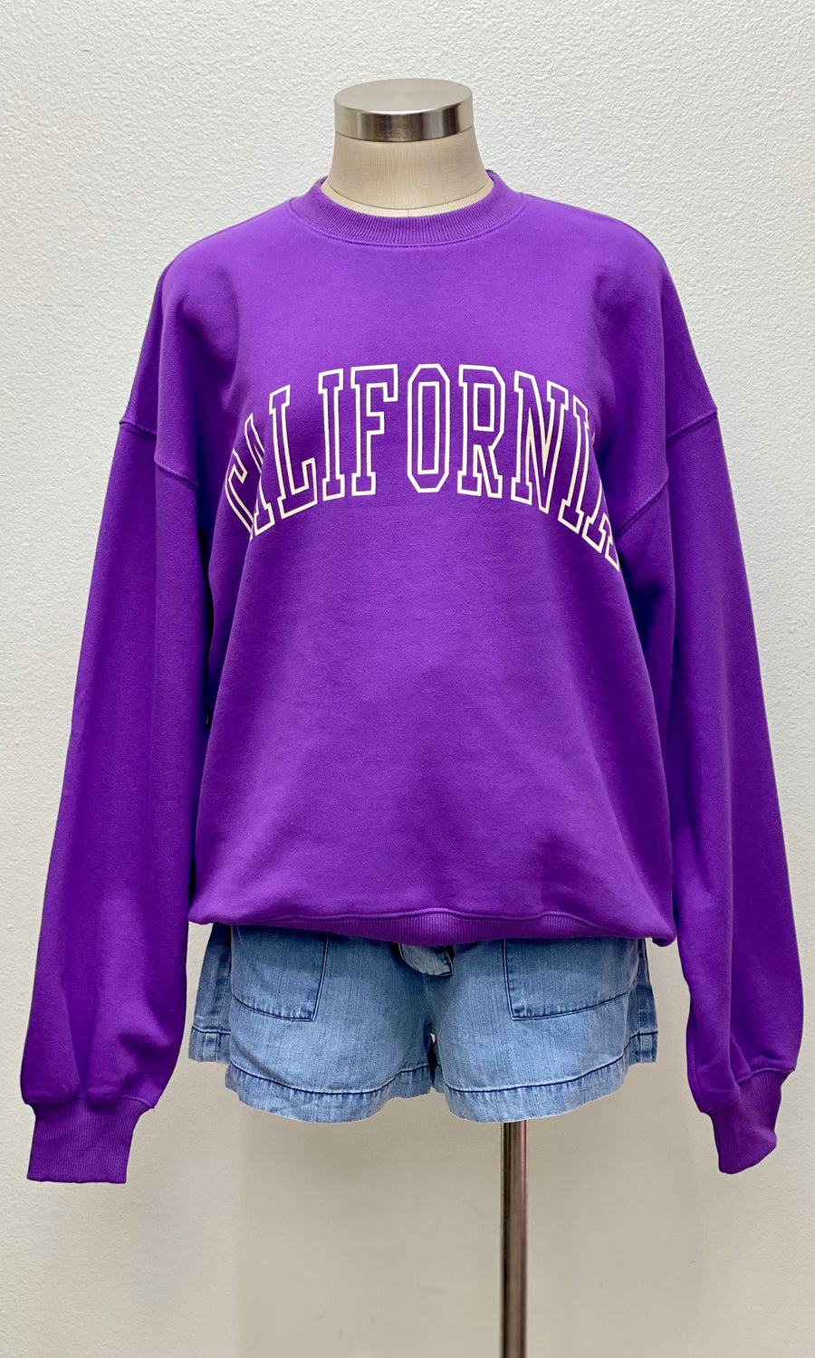 California Crew Neck Sweater | Purple – The Hob Nob Shop