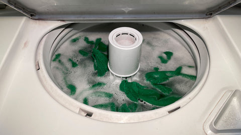 washing machine full of microfiber towels 