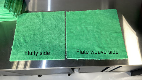 the different sides of a microfiber towel 