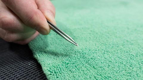 cleaning a microfiber towel 