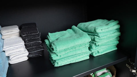 clean folded microfiber towel 