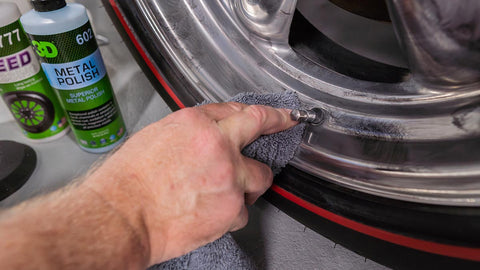 removing metal polish residue from tire rim
