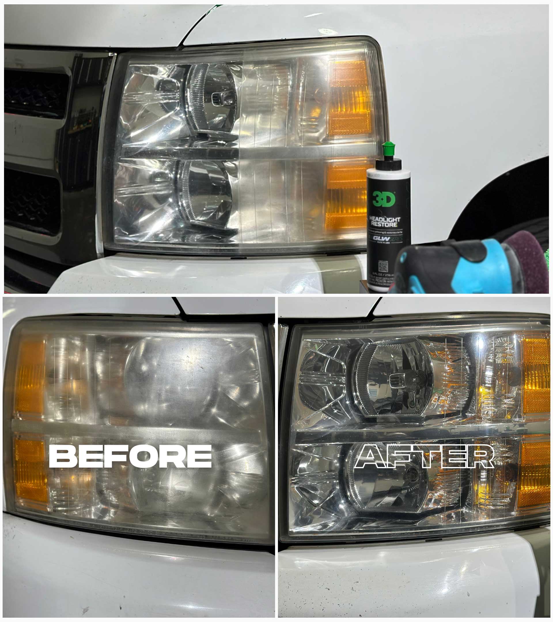 Cleaning oxidation headlight kit. I used & accidentally got some