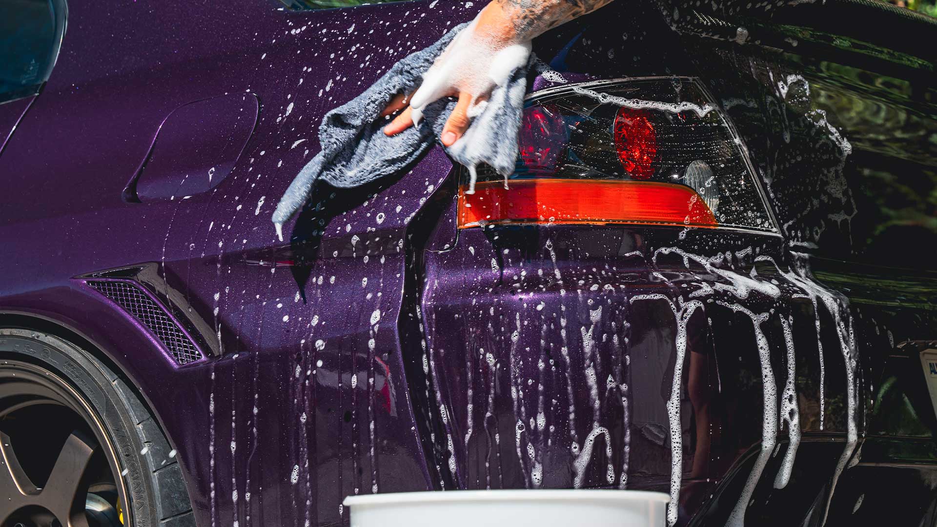 washing purple evo with towel