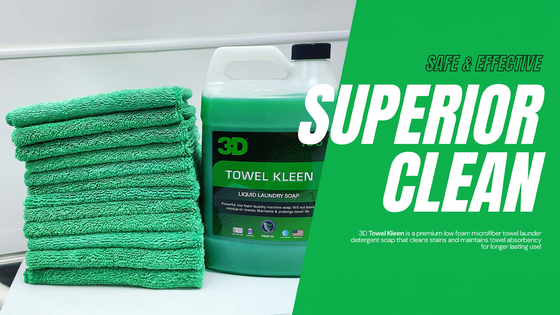 3D Towel Kleen Microfiber Detergent 64oz – Detailing Connect