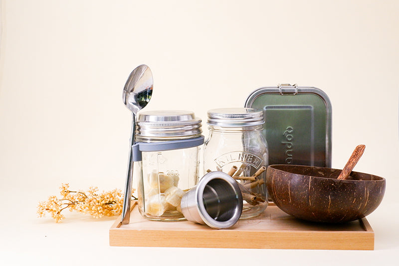 Set Lunchbox Metall und Kilner Gläser