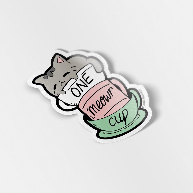 Kitty cup stickers, cat stickers, cute stickers, sticker set –  Robinscraftsuk