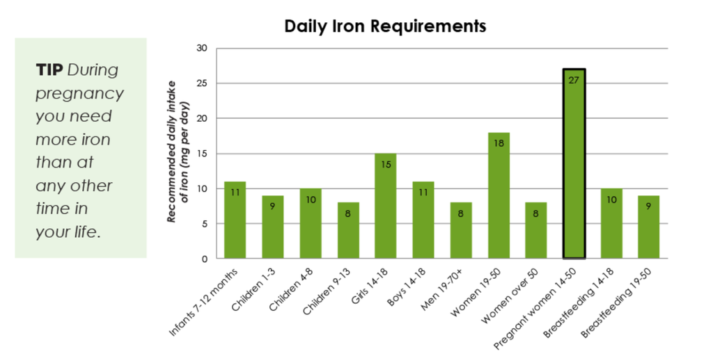 Daily Iron Requirements Table