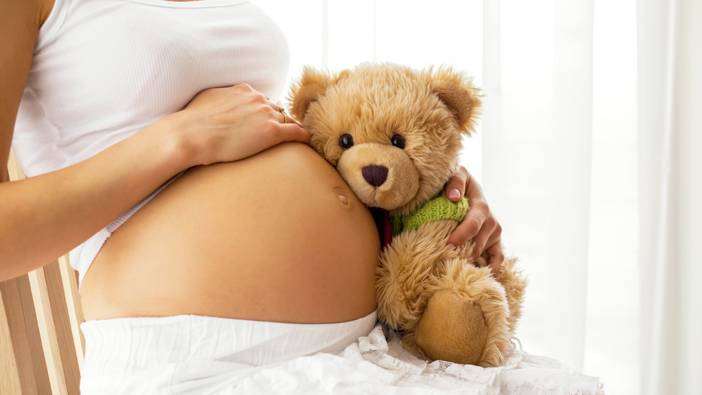Pregnant Women with baby bear