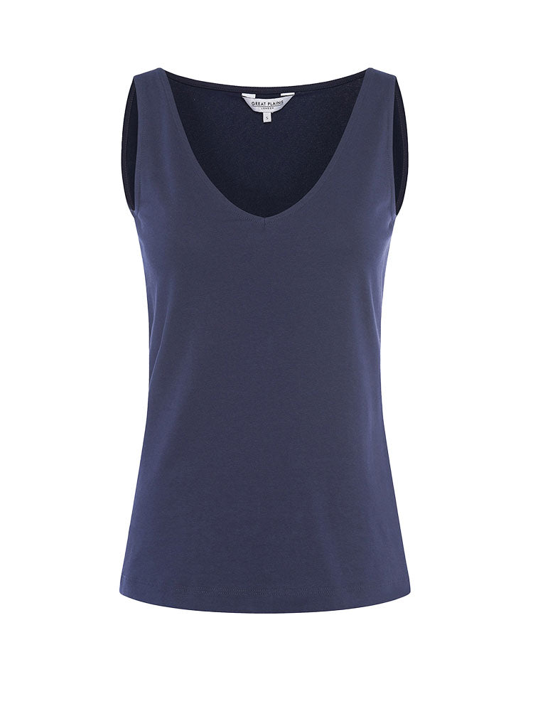 Core Organic Fitted Tank Top With Support Classic Navy