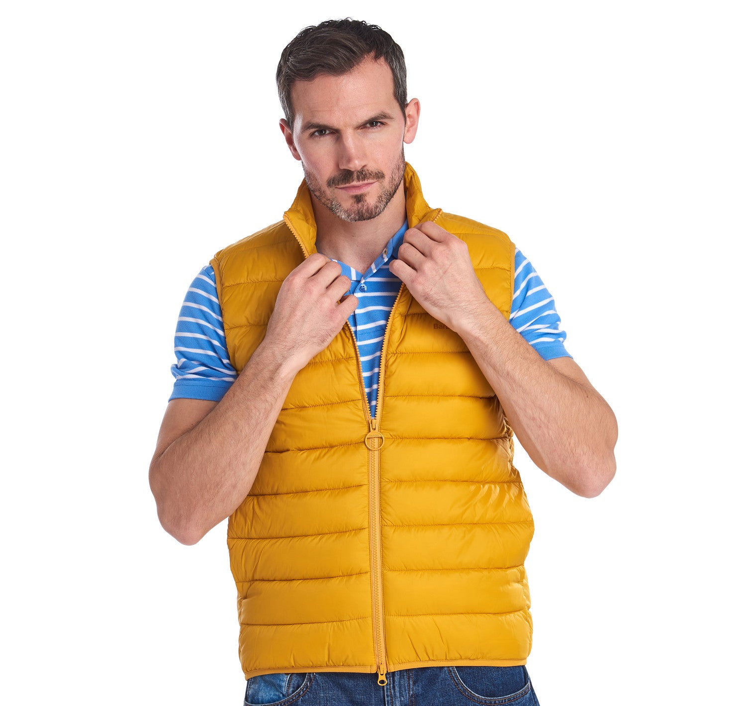 barbour yellow gilet