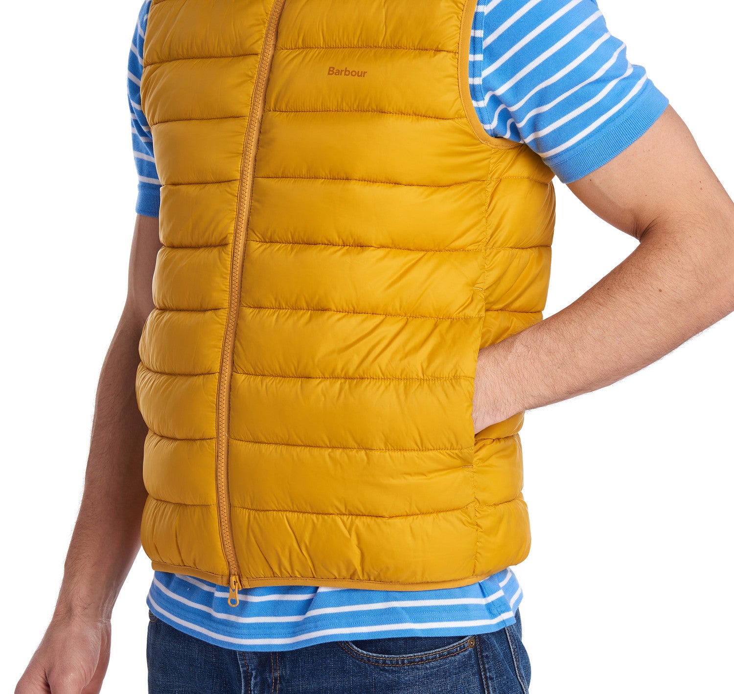 barbour yellow gilet