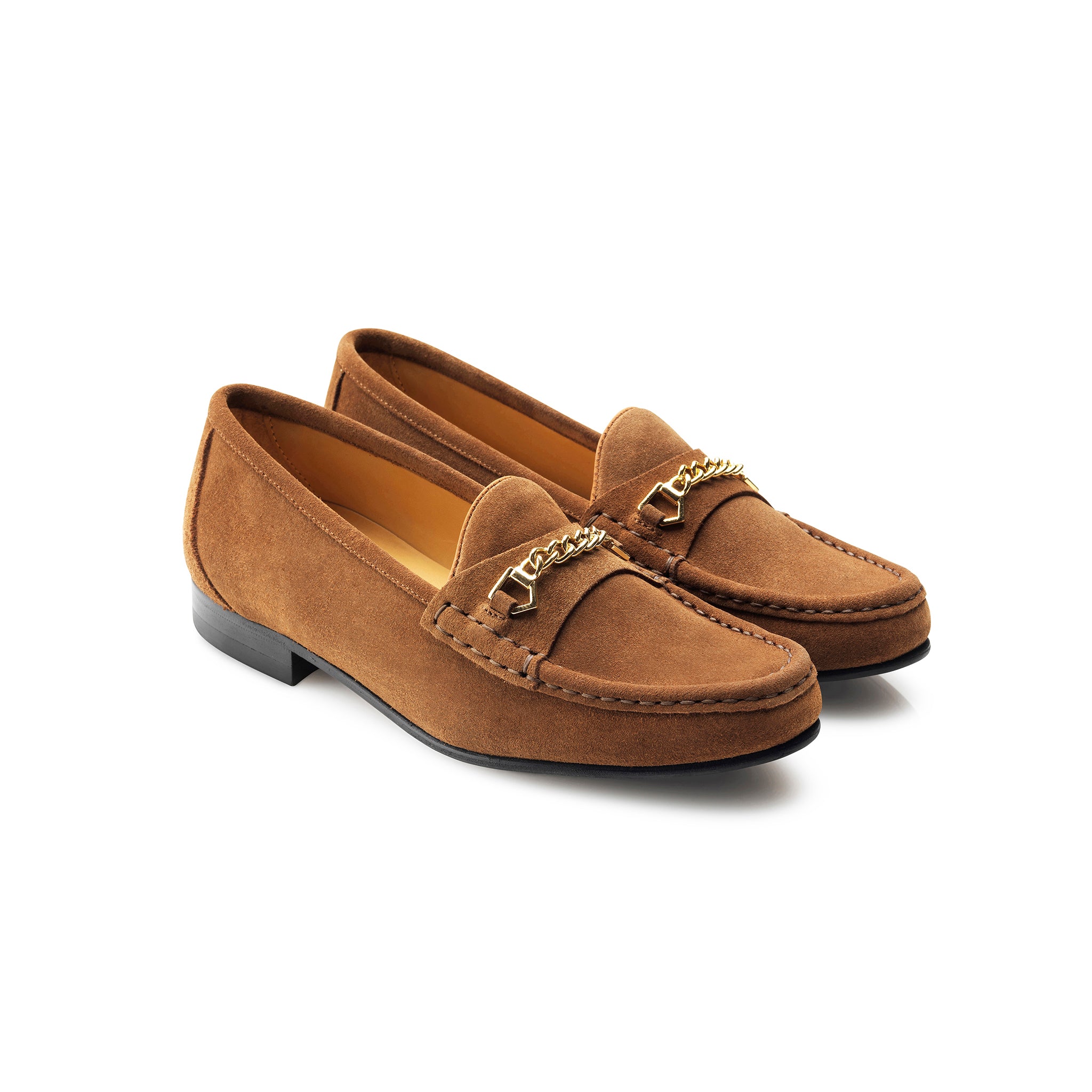 ladies tan suede loafers