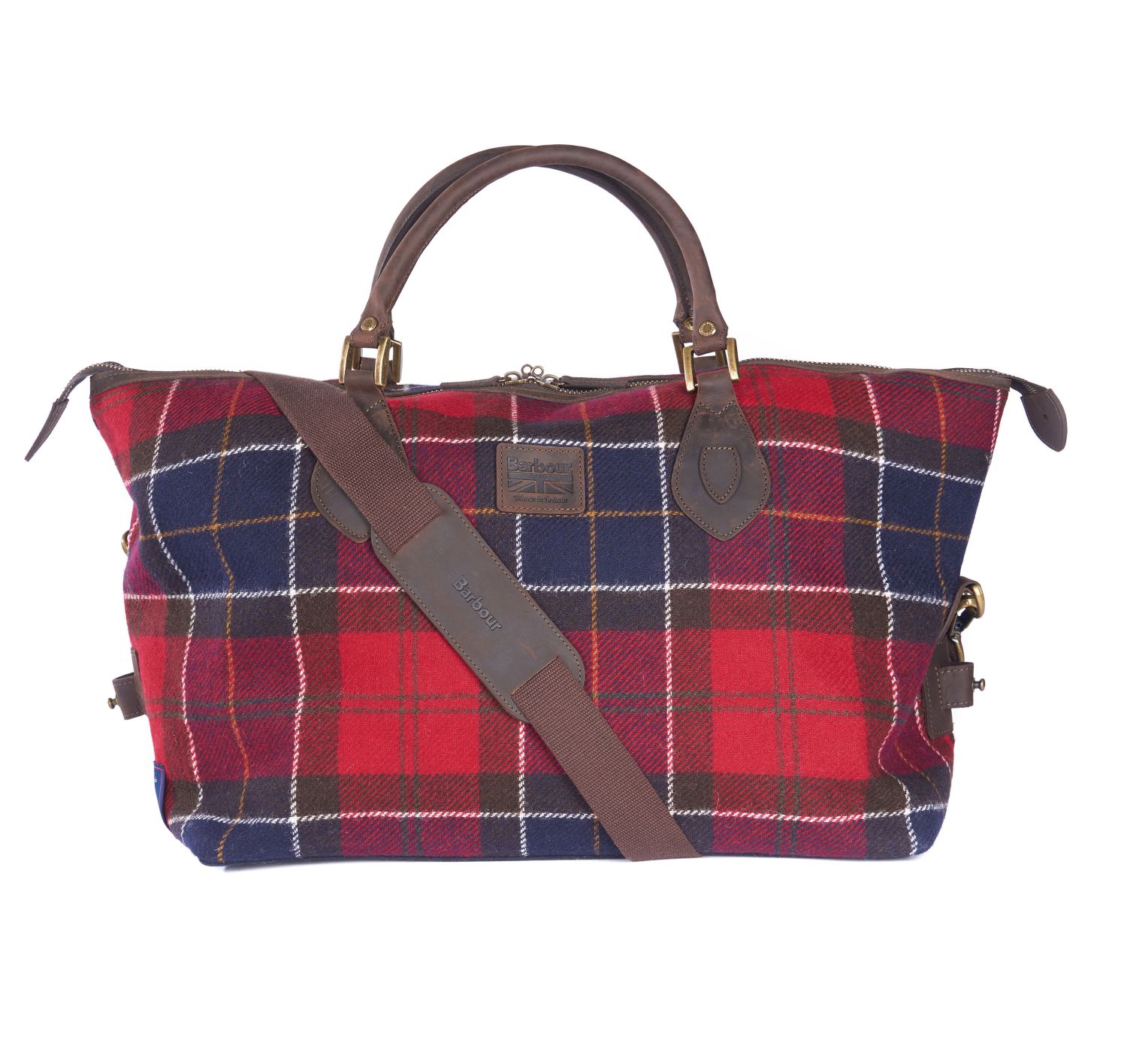 barbour shadow tartan explorer holdall bag