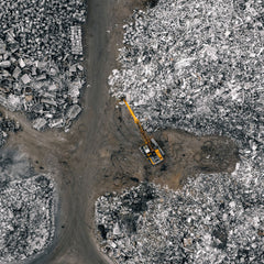 Aerial View Of Recycling Facility With Backhoe Photo