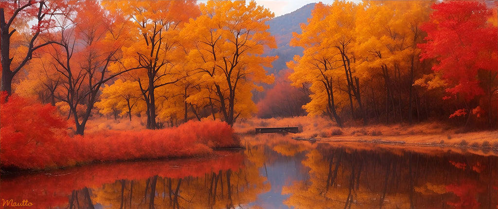 Fall season landscape, featuring the earthy color palette of Autumn.