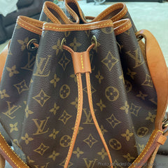LV noe bucket bag with new leather drawstring handmade by Mautto.