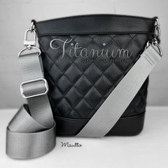 Sporty silver bag strap for game day fashion.