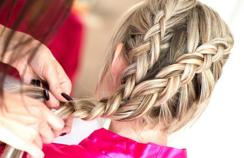 woman with french braids