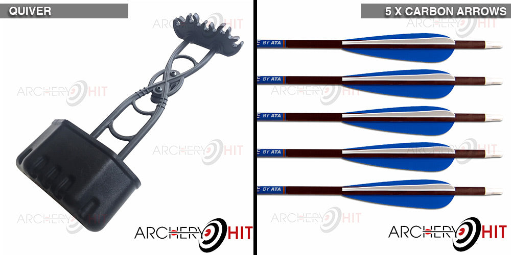 Vulture compound bow accessories black bow quiver and five carbon arrows