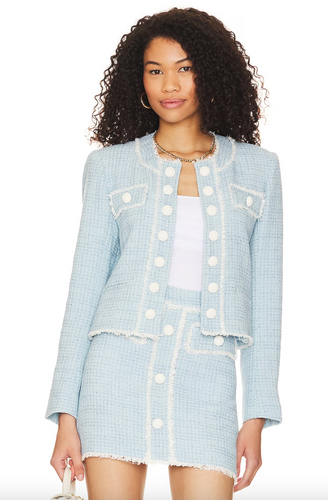 Generation Love - Veronica Tweed Jacket - Pink/ Light Blue