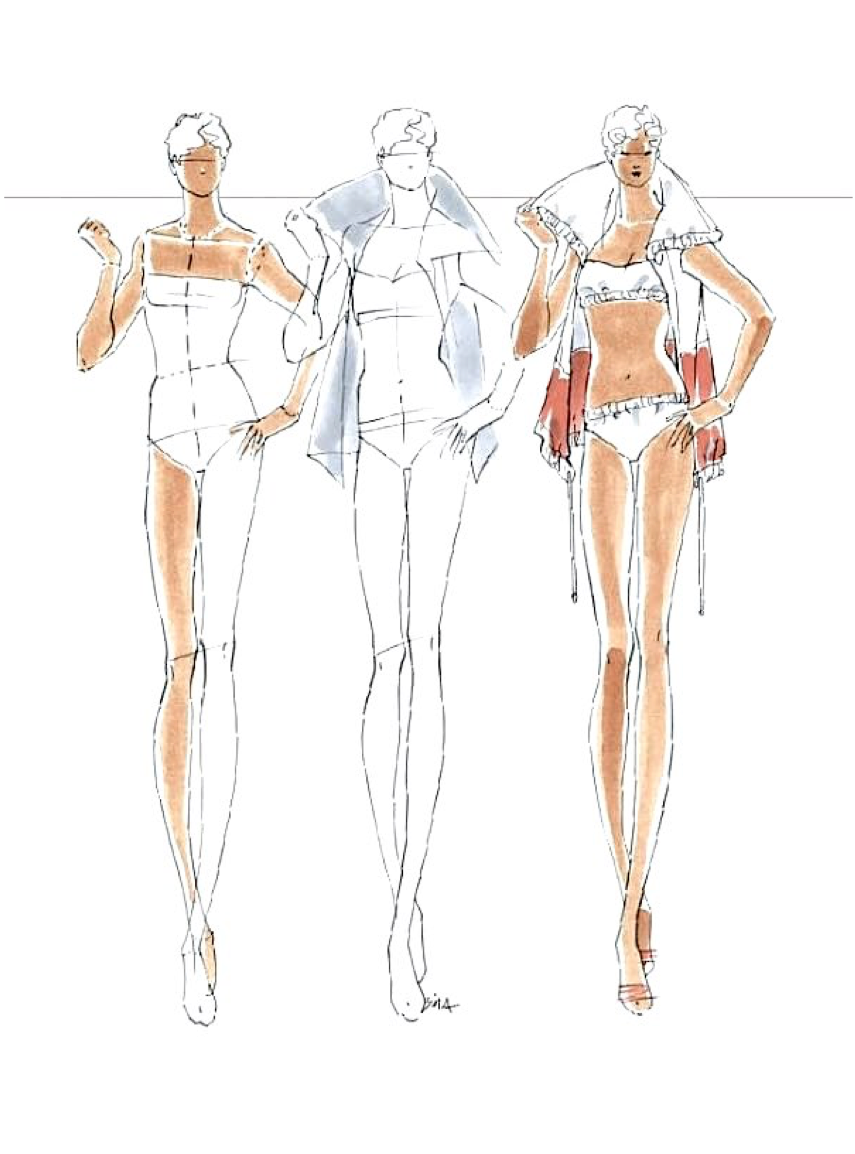simple fashion drawings