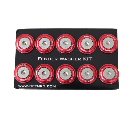 NRG Fender Washer Kit w/Rivets For Metal (Titanium) - Set of 10