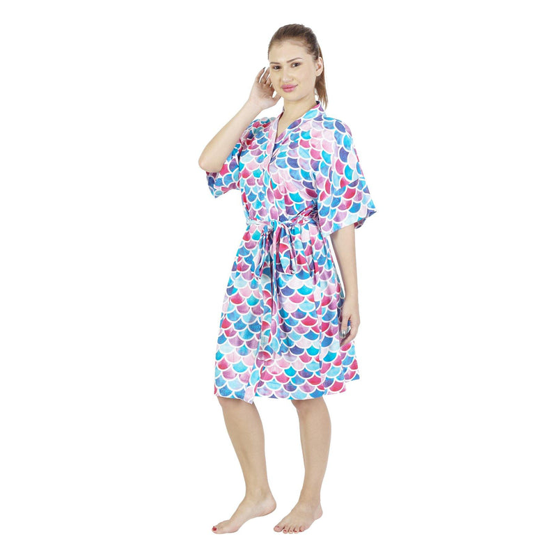 Comfy Mommy Fish Scales Organic Stretch Cotton Maternity Robe | Maternity Gowns - comfymommyshop.in