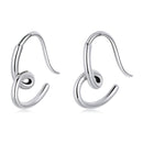 Sterling Silver Simple Heart Wire Hook Earrings