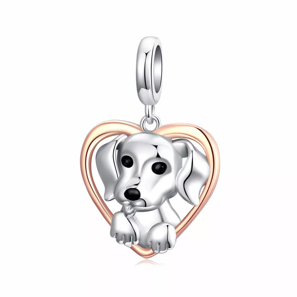 Sterling Silver French Bulldog Dog Hypoallergenic Bead Charm
