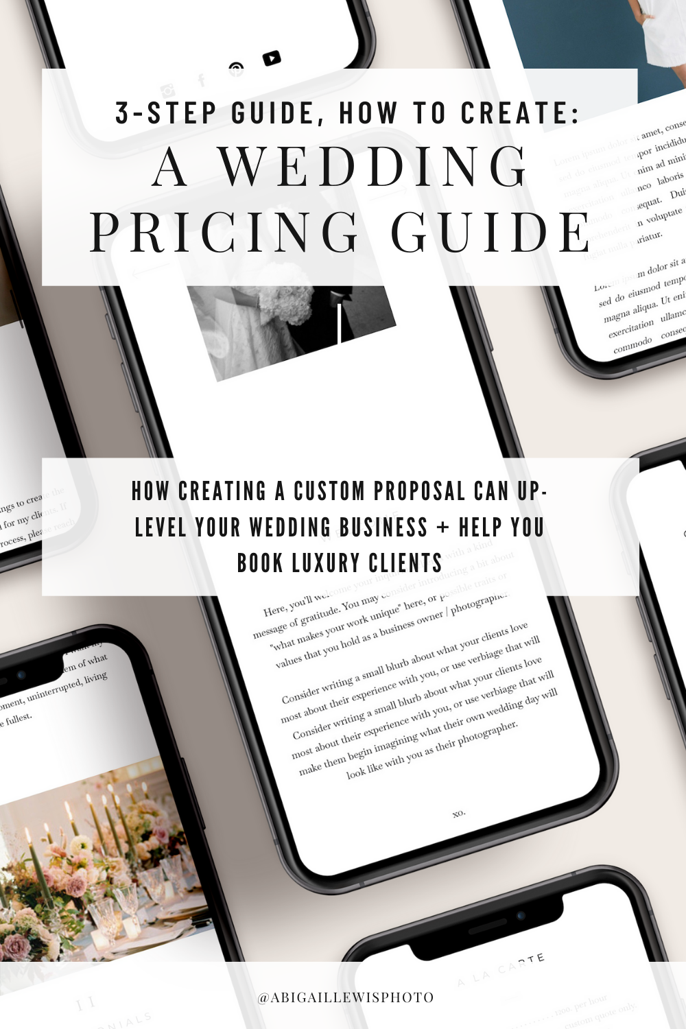 how to create a custom wedding pricing guide for wedding photographers
