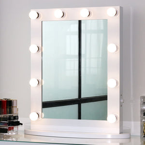 mounted lighted makeup mirror